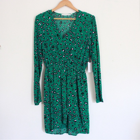 ASTR The Label Animal Print Green Dress - Picture 1 of 9